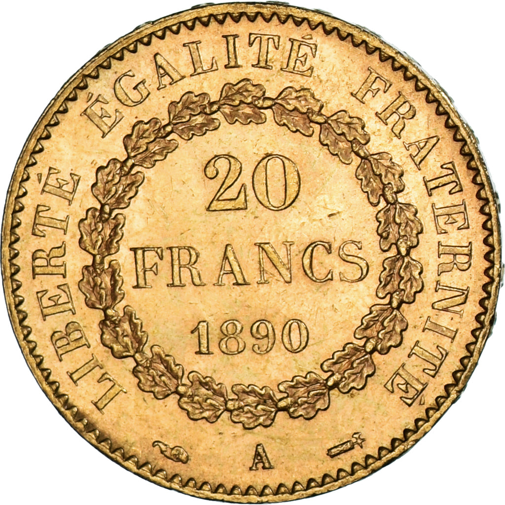 Moneta, Francia, Génie, 20 Francs, 1890, Paris, SPL, Oro, KM:825, Gadoury:1063