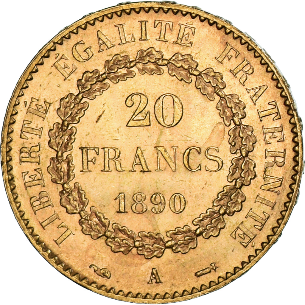 Münze, Frankreich, Génie, 20 Francs, 1890, Paris, UNZ, Gold, KM:825