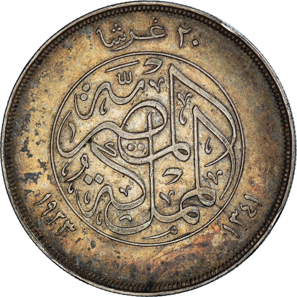 Monnaie, Égypte, Fuad I, 20 Piastres, 1923, Heaton, TTB, Argent, KM:338
