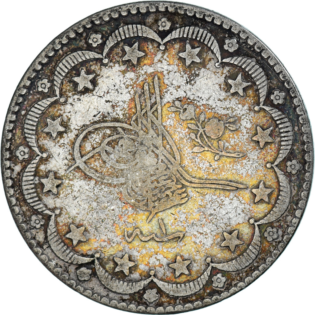 Coin, Turkey, Abdul Hamid II, 20 Kurush, 1876, Qustantiniyah, VF(30-35), Silver