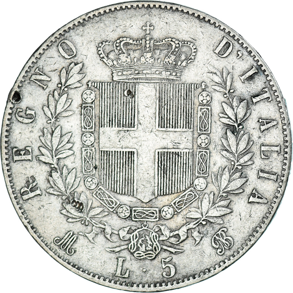 Monnaie, Italie, Vittorio Emanuele II, 5 Lire, 1872, Milan, TB+, Argent, KM:8.3