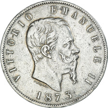 Coin, Italy, Vittorio Emanuele II, 5 Lire, 1873, Milan, VF(30-35), Silver