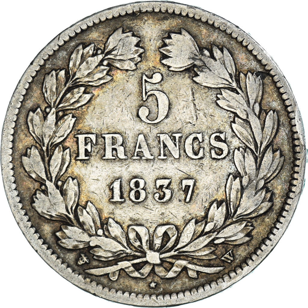 Monnaie, France, Louis-Philippe, 5 Francs, 1837, Lille, TB, Argent, Gadoury:678
