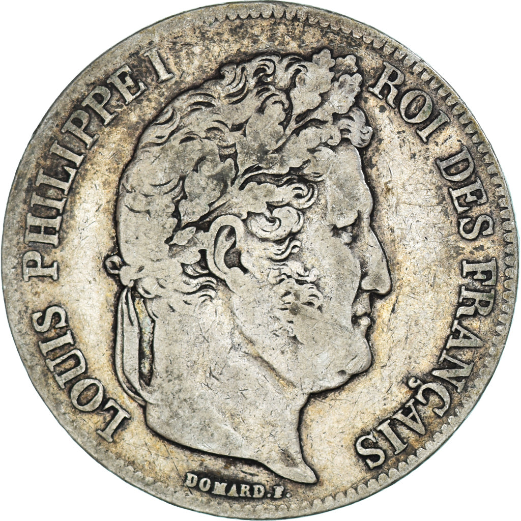 Coin, France, Louis-Philippe, 5 Francs, 1835, Rouen, VF(20-25), Silver