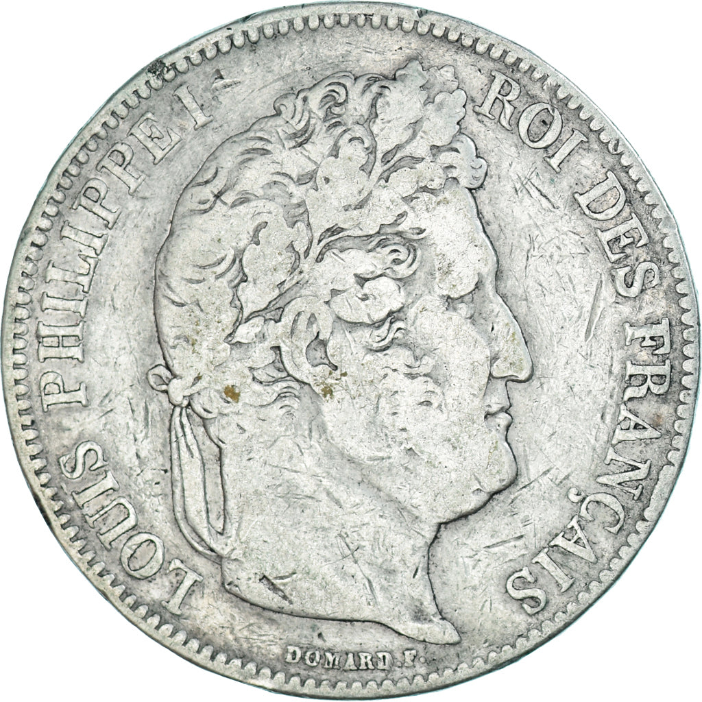 Coin, France, Louis-Philippe, 5 Francs, 1842, Strasbourg, VF(20-25), Silver