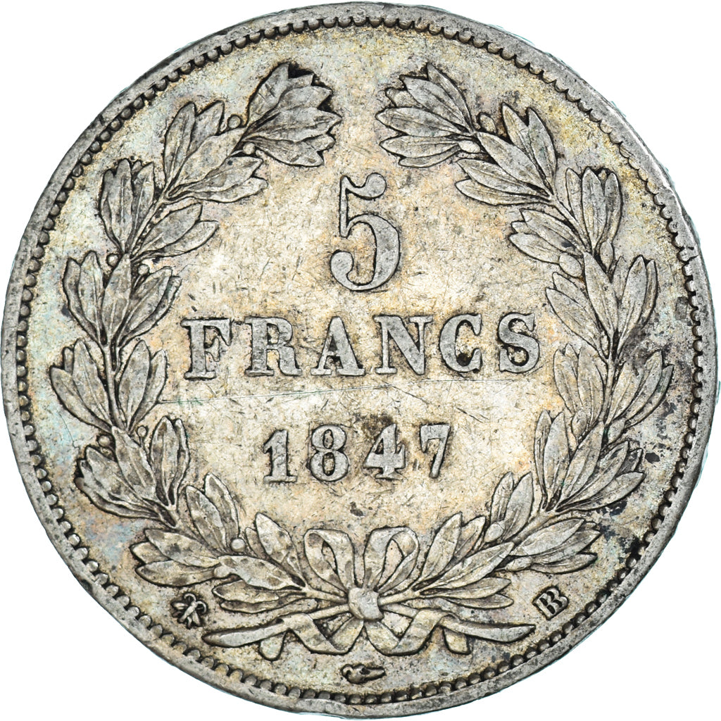 Monnaie, France, Louis-Philippe, 5 Francs, 1847, Strasbourg, TB+, Argent
