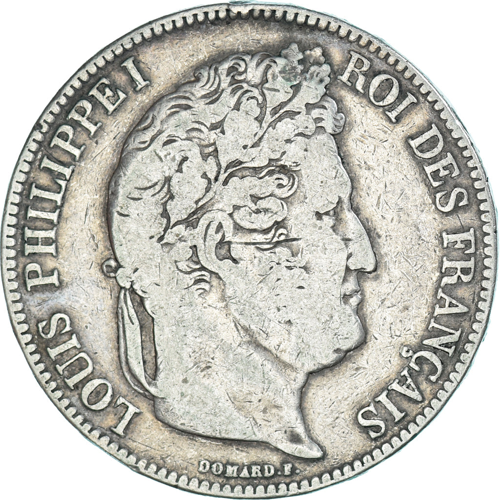Moneta, Francia, Louis-Philippe, 5 Francs, 1832, Paris, MB, Argento, KM:749.1