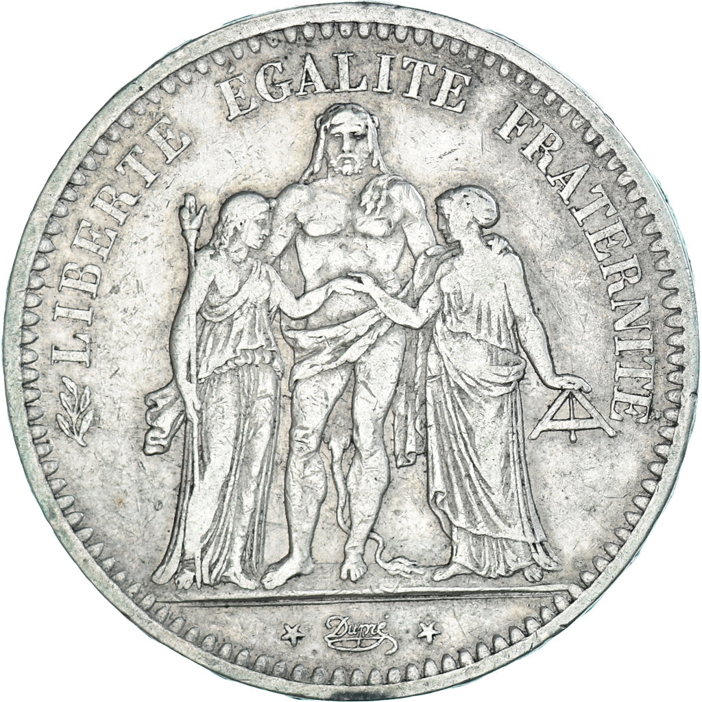 Munten, Frankrijk, Hercule, 5 Francs, 1848, Paris, FR+, Zilver, KM:756.1