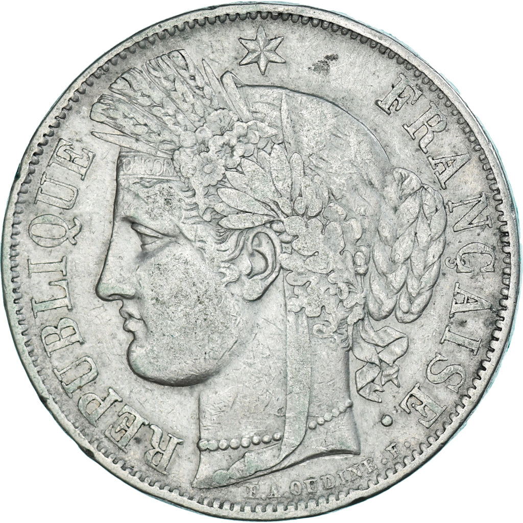 Moeda, França, Cérès, 5 Francs, 1850, Paris, VF(30-35), Prata, KM:761.1
