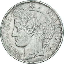 Moeda, França, Cérès, 5 Francs, 1850, Paris, VF(30-35), Prata, KM:761.1