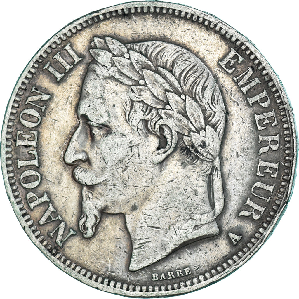 Coin, France, Napoleon III, 5 Francs, 1867, Paris, VF(30-35), Silver, KM:799.1