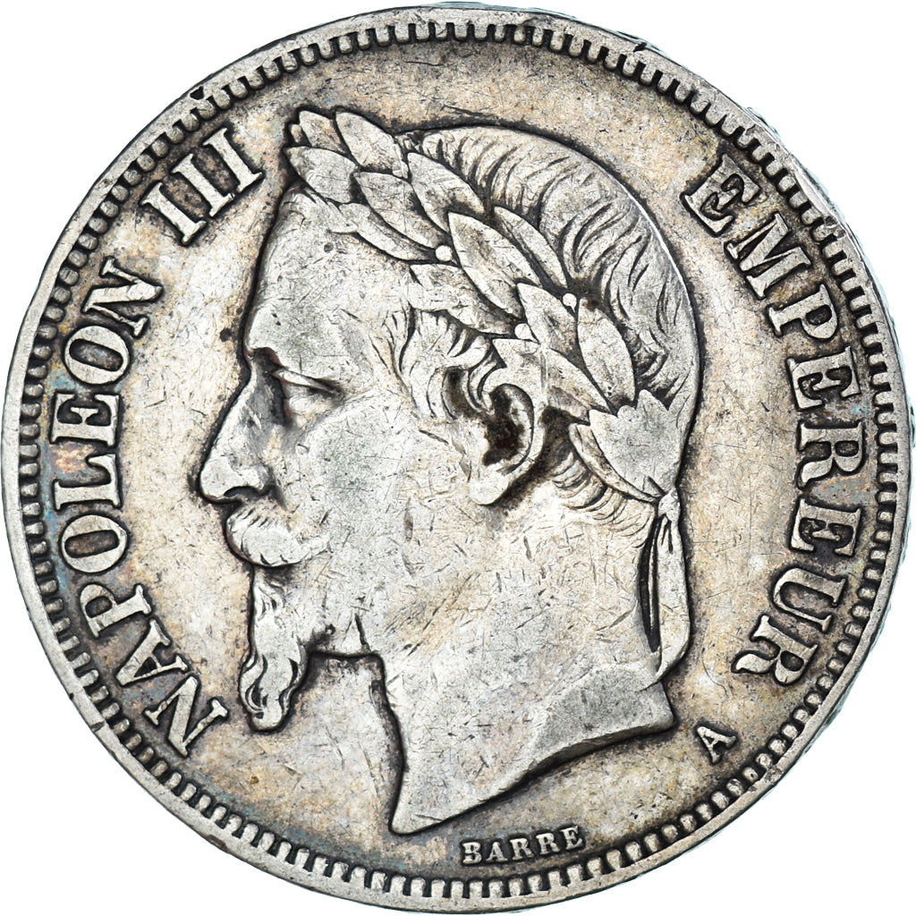 Moneta, Francja, Napoleon III, 5 Francs, 1870, Paris, VF(30-35), Srebro