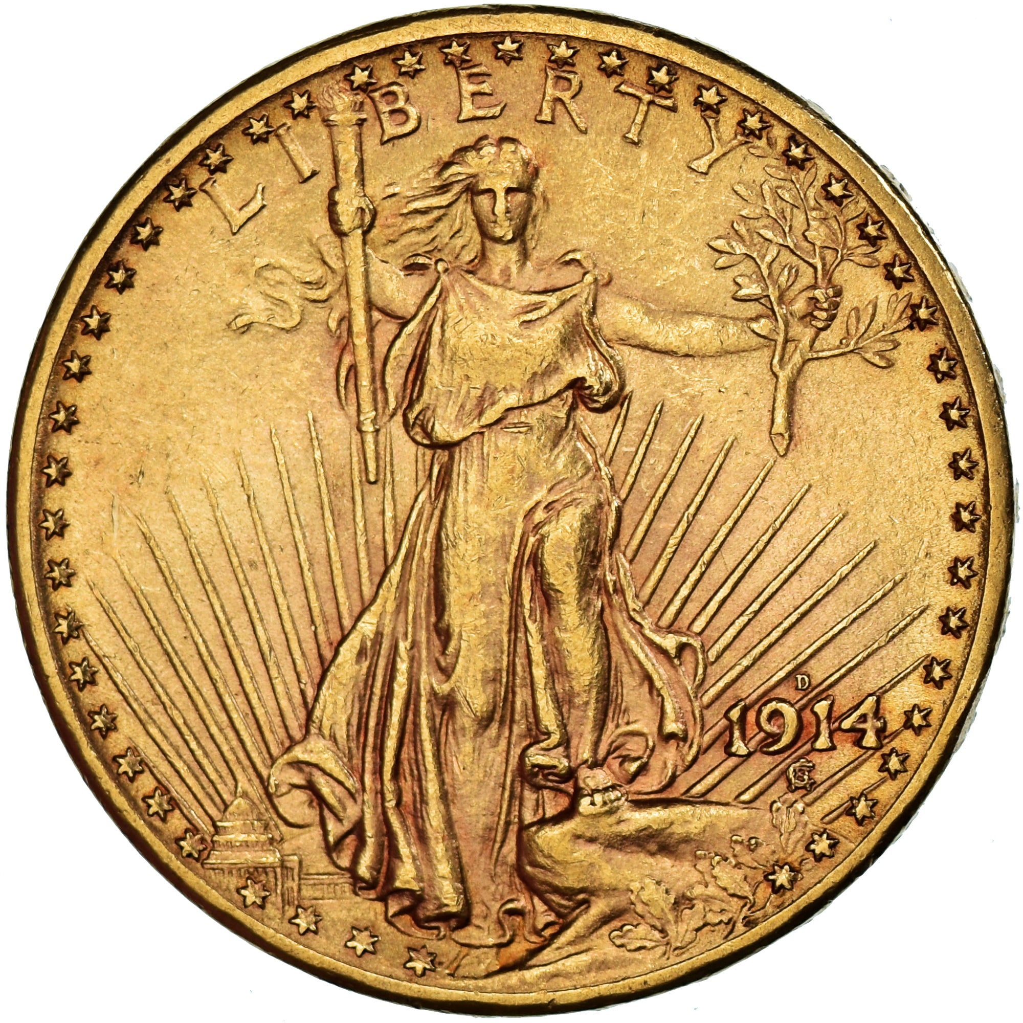 Münze, Vereinigte Staaten, Saint-Gaudens, $20, Double Eagle, 1914, U.S. Mint