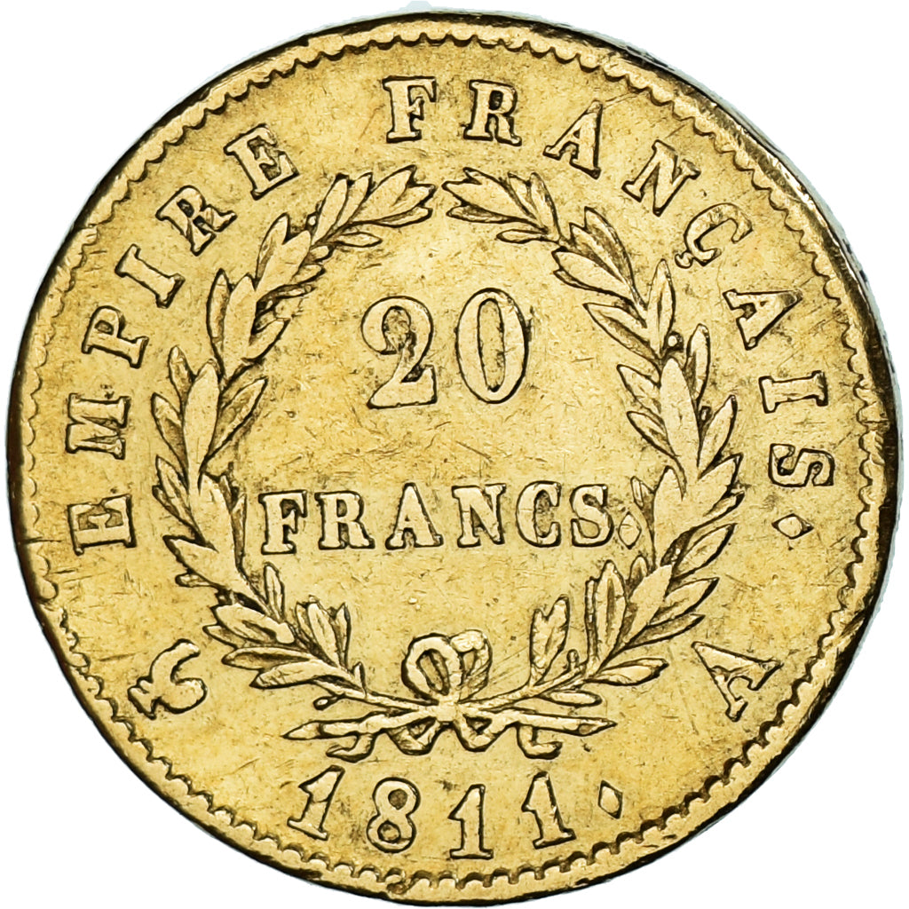 Coin, France, Napoléon I, 20 Francs, 1811, Paris, VF(30-35), Gold, KM:695.1