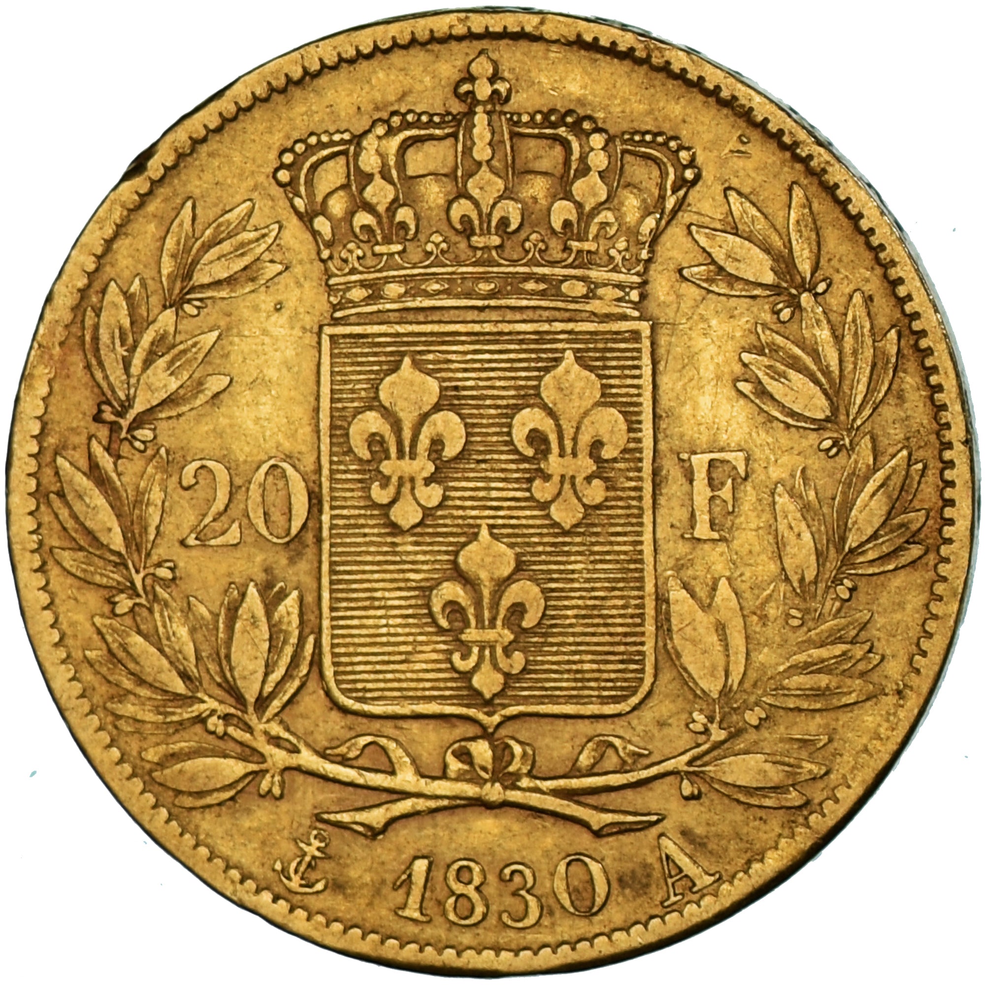 Moeda, França, Charles X, 20 Francs, 1830, Paris, VF(30-35), Dourado, KM:726.1