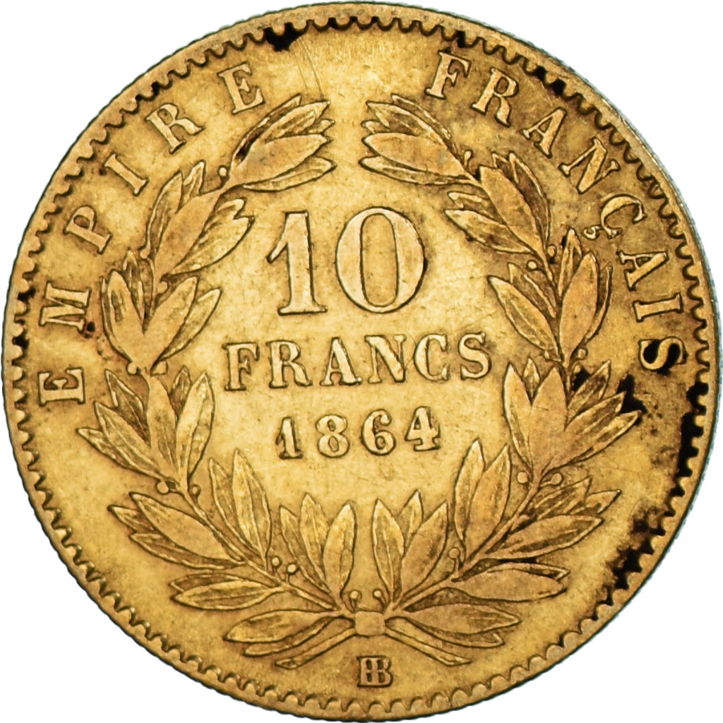 Monnaie, France, Napoleon III, 10 Francs, 1864, Strasbourg, TB+, Or