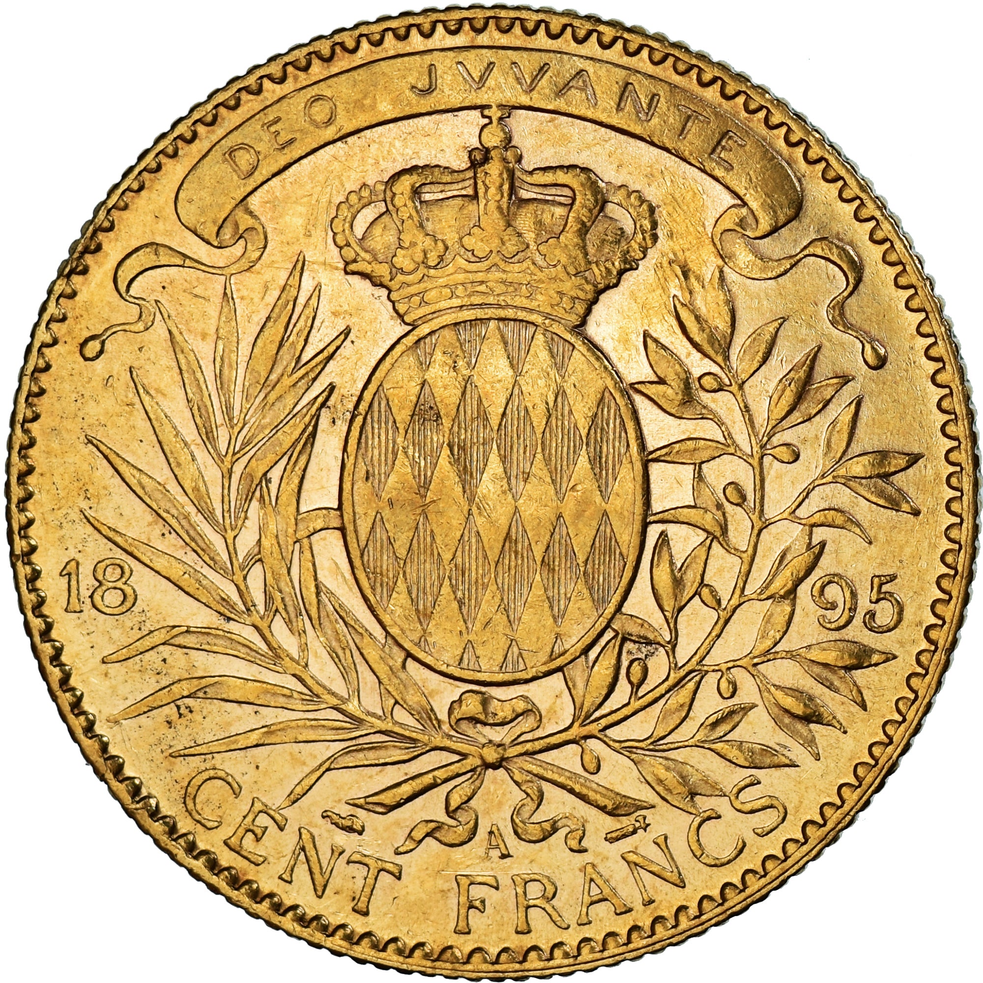 Coin, Monaco, Albert I, 100 Francs, Cent, 1895, Paris, AU(55-58), Gold, KM:105