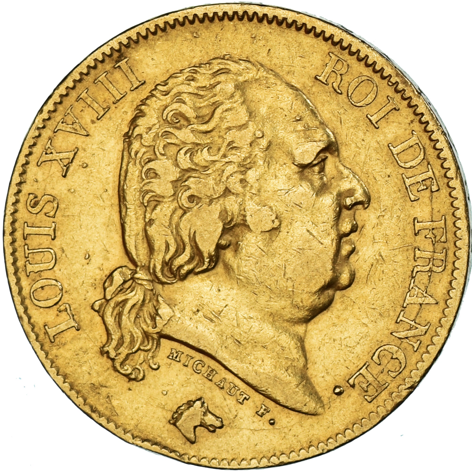 Coin, France, Louis XVIII, 40 Francs, 1817, Paris, VF(30-35), Gold, KM:713.1