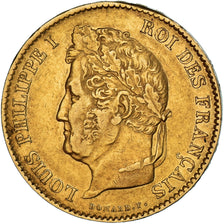 Moneta, Francia, Louis-Philippe, 40 Francs, 1833, Paris, BB, Oro, KM:747.1
