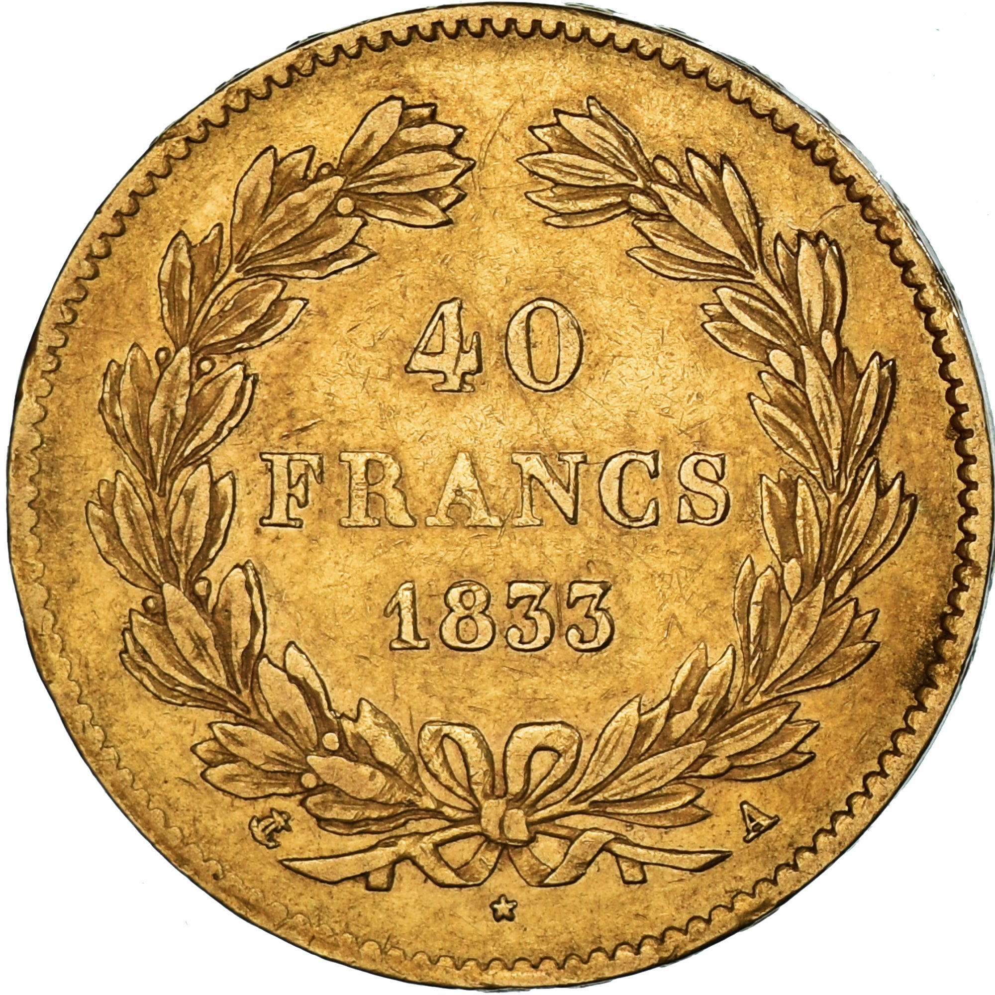 Moneta, Francia, Louis-Philippe, 40 Francs, 1833, Paris, BB, Oro, KM:747.1