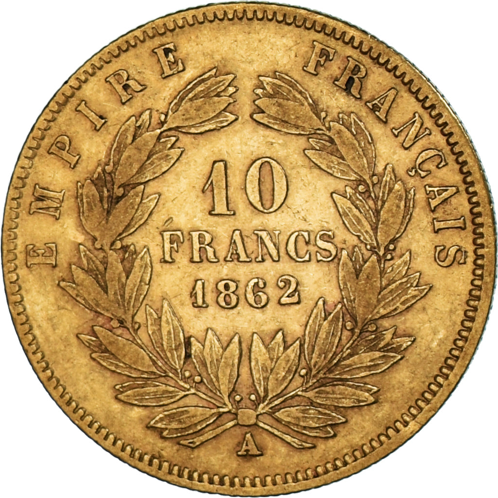 Coin, France, Napoleon III, 10 Francs, 1862, Paris, Hybrid issue, EF(40-45)