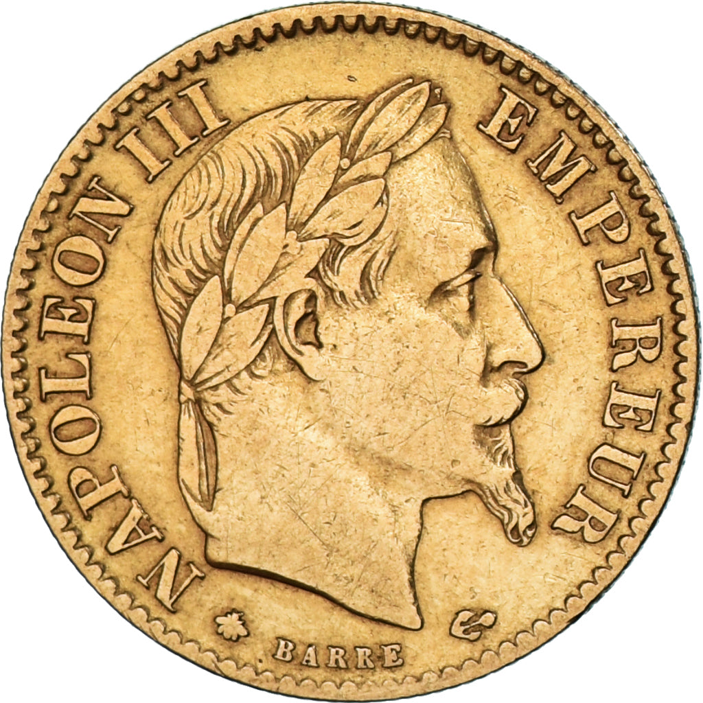 Moneta, Francia, Napoleon III, 10 Francs, 1866, Paris, BB, Oro, KM:800.1