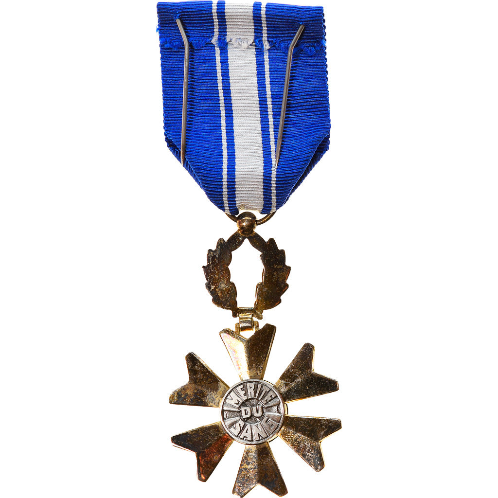 France, Mérite du sang, Medal, Excellent Quality, Silvered bronze, 39