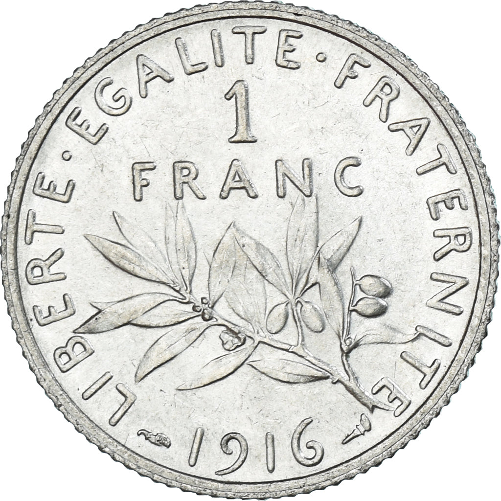 Monnaie, France, Semeuse, Franc, 1916, Paris, SPL, Argent, Gadoury:467, KM:844.1