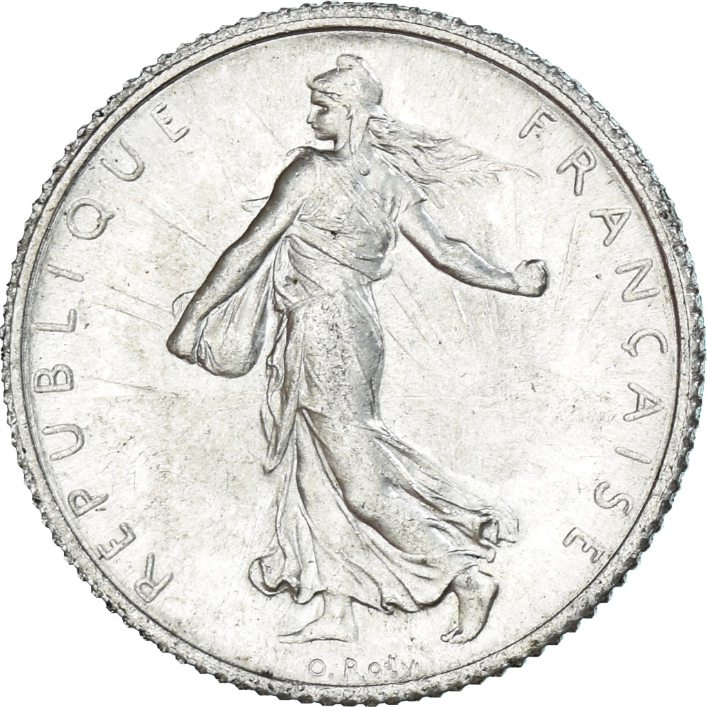 Moneta, Francja, Semeuse, Franc, 1917, Paris, MS(63), Srebro, KM:844.1