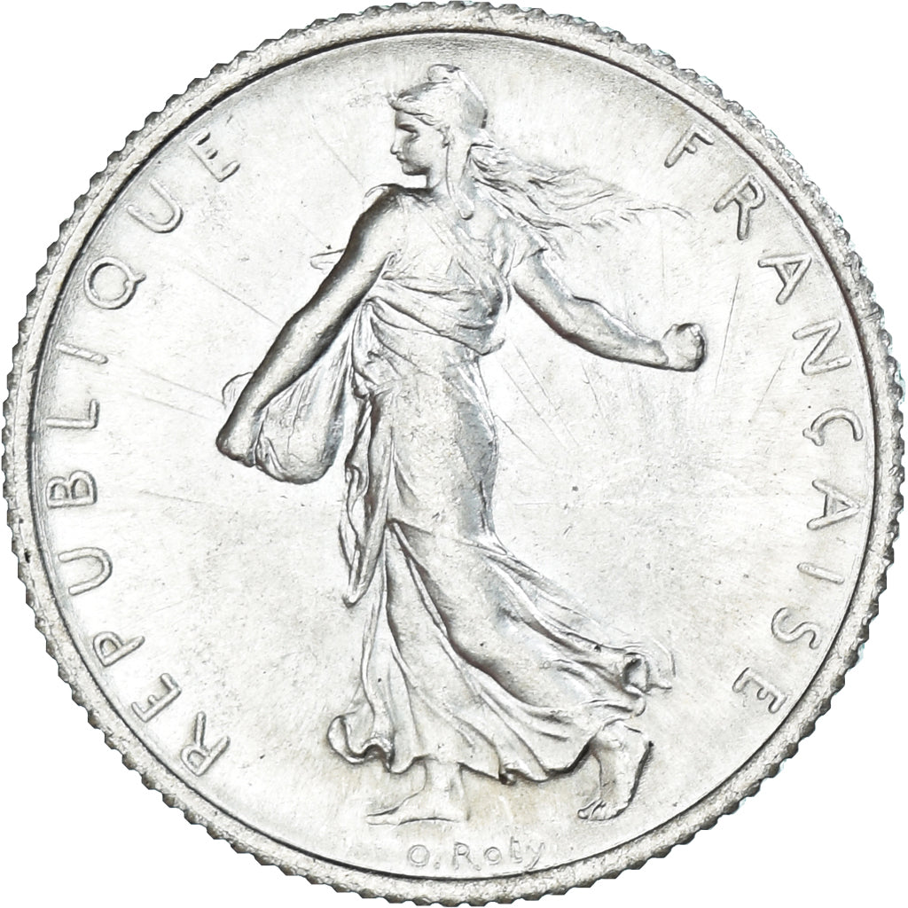Moneta, Francja, Semeuse, Franc, 1917, Paris, MS(65-70), Srebro, KM:844.1