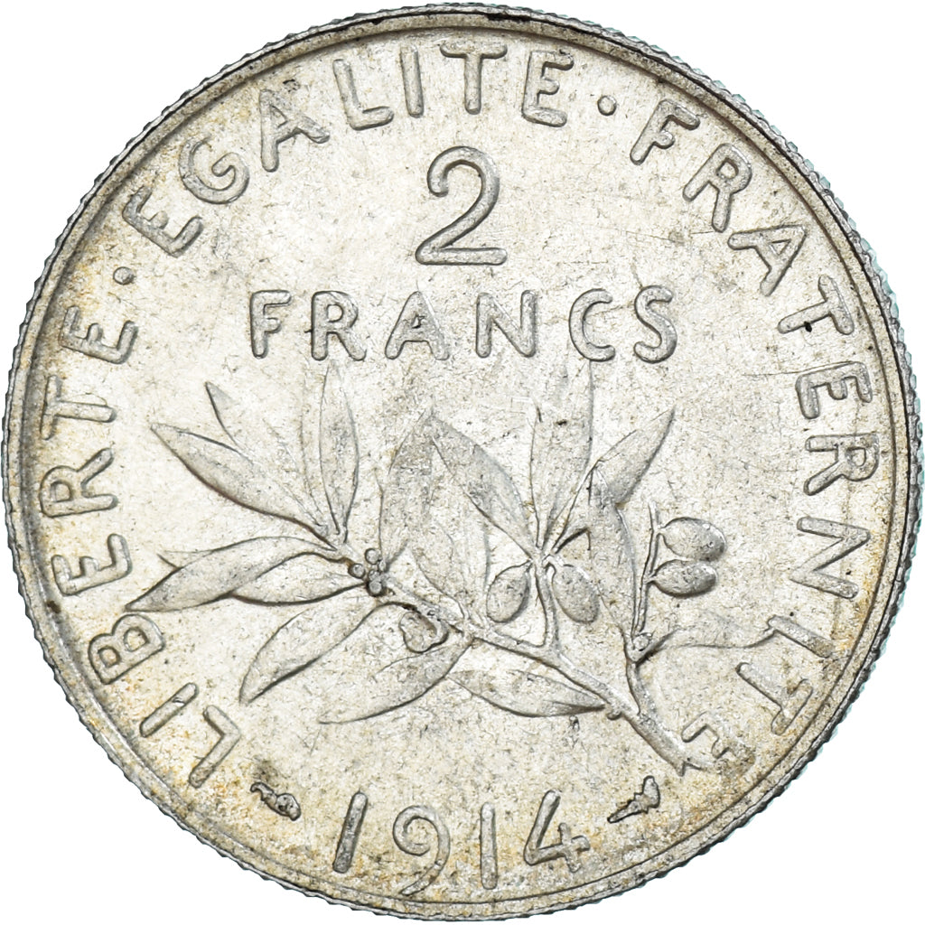 Coin, France, Semeuse, 2 Francs, 1914, Paris, MS(60-62), Silver, KM:845.1