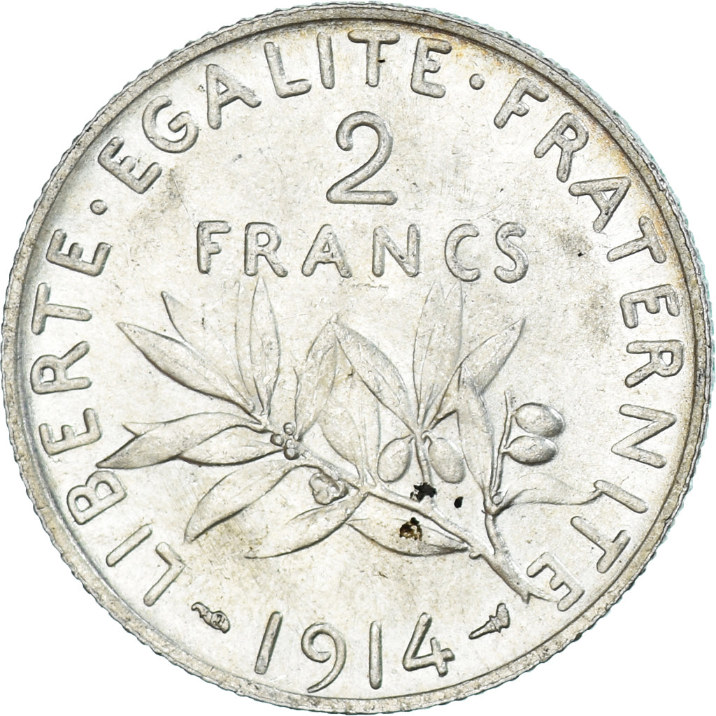 Coin, France, Semeuse, 2 Francs, 1914, Paris, MS(63), Silver, KM:845.1