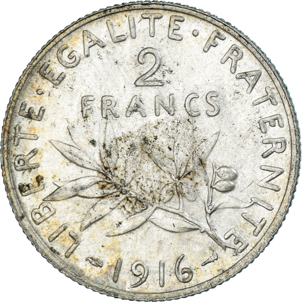 Monnaie, France, Semeuse, 2 Francs, 1916, Paris, SUP+, Argent, KM:845.1