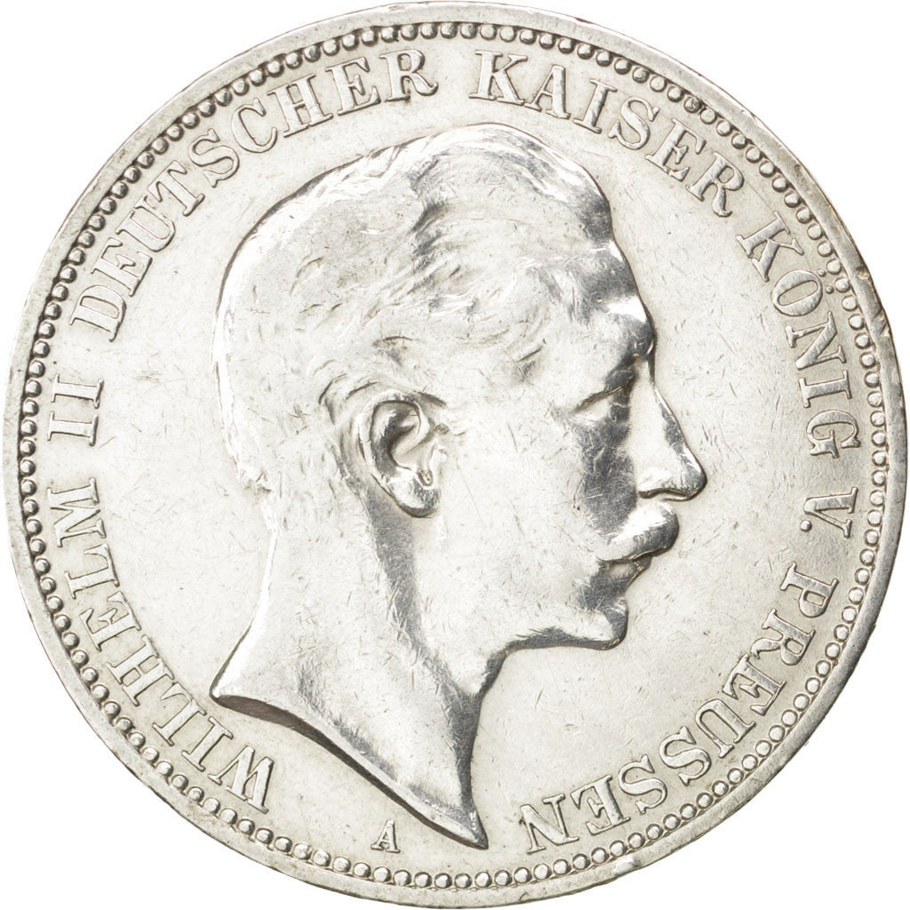 Coin, German States, PRUSSIA, Wilhelm II, 3 Mark, 1910, Berlin, EF(40-45)