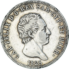 Monnaie, États italiens, SARDINIA, Carlo Felice, 5 Lire, 1825, Torino, TB+