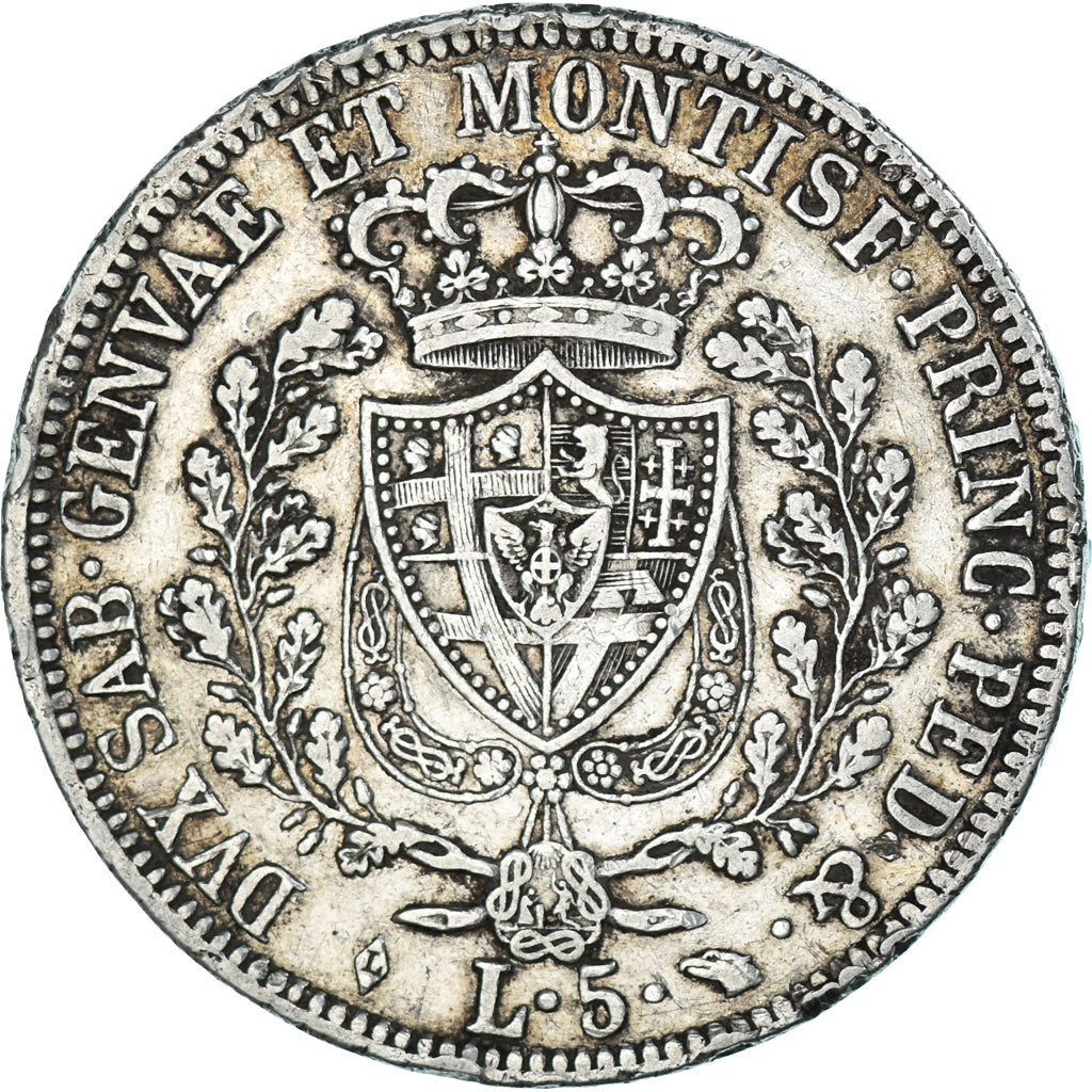 Monnaie, États italiens, SARDINIA, Carlo Felice, 5 Lire, 1825, Torino, TB+