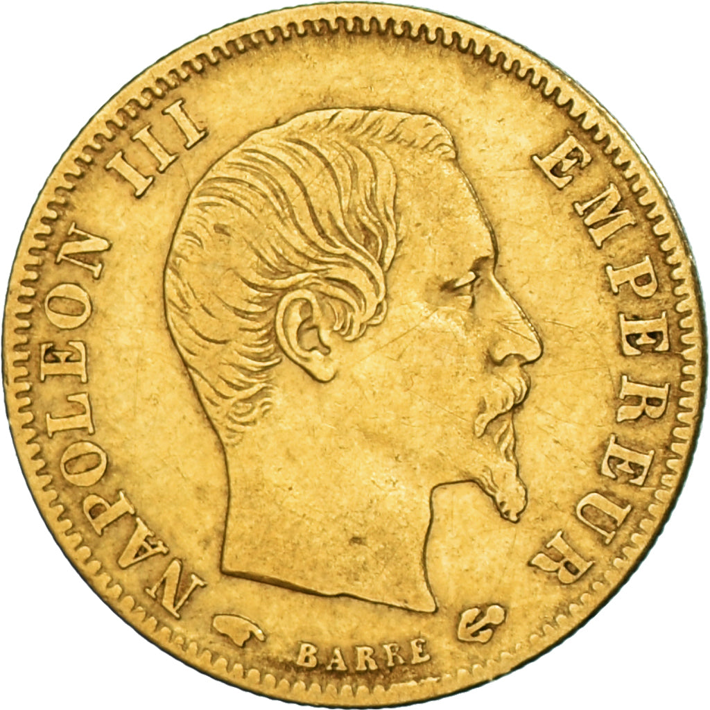 Moneta, Francja, Napoleon III, 5 Francs, 1859, Paris, EF(40-45), Złoto