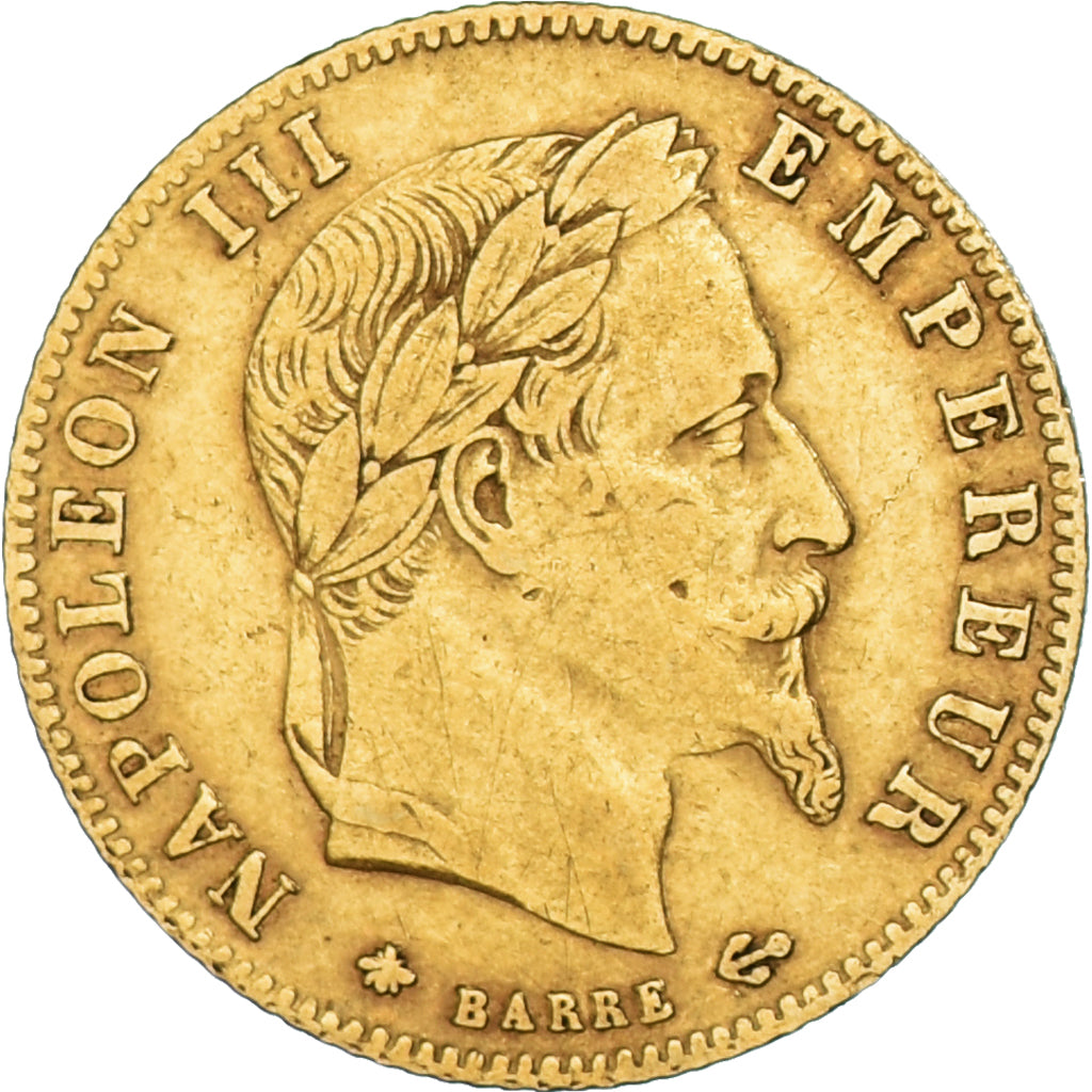 Moeda, França, Napoleon III, 5 Francs, 1868, Paris, EF(40-45), Dourado