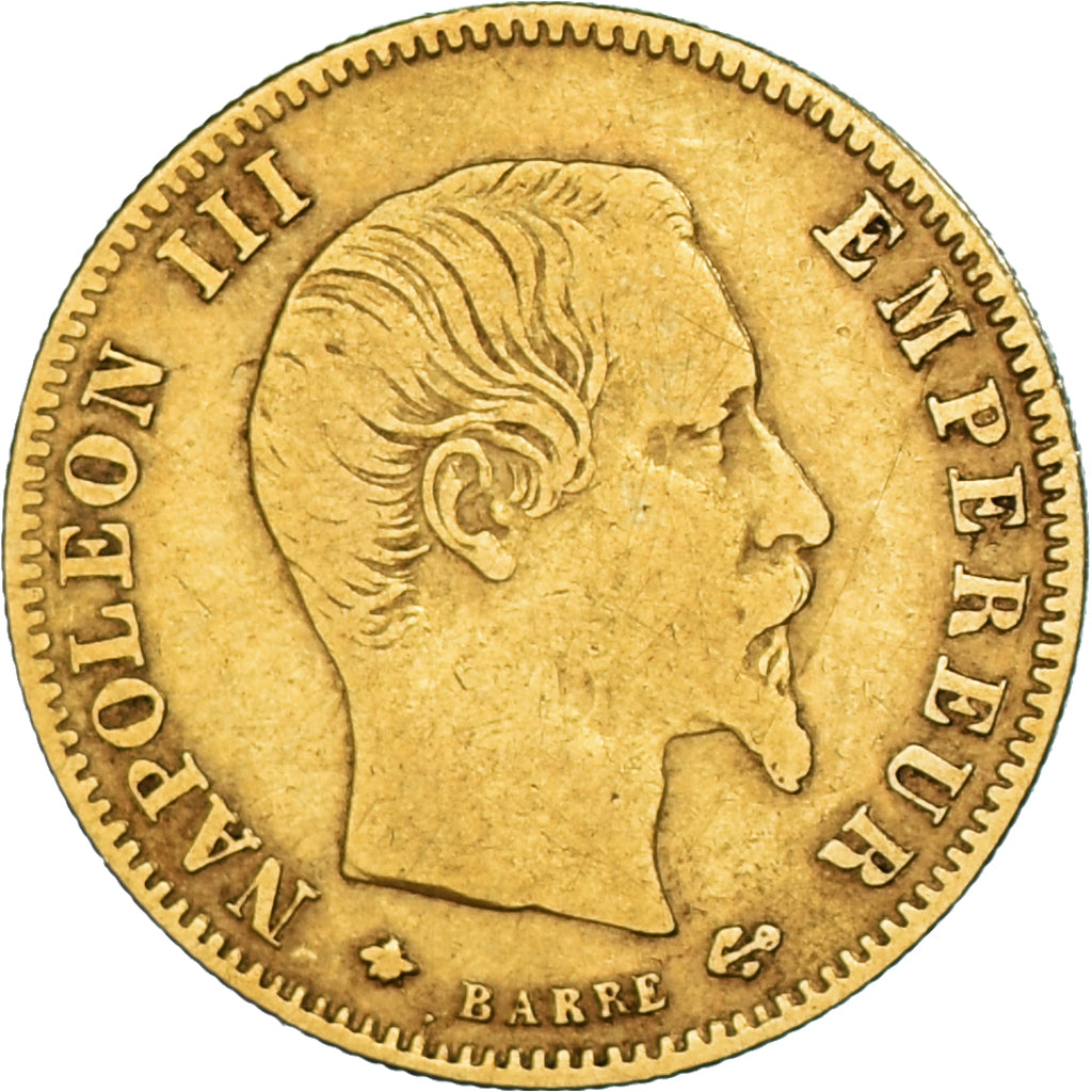 Moeda, França, Napoleon III, 5 Francs, 1859, Strasbourg, VF(30-35), Dourado