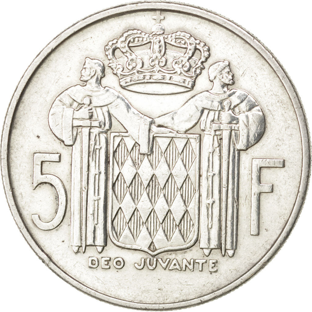 Monaco, Rainier III, 5 Francs, 1966, BB, Argento, KM:141