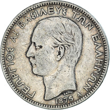 Coin, Greece, George I, 5 Drachmai, 1875, Paris, VF(20-25), Silver, KM:46
