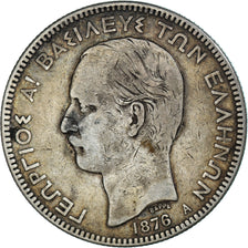 Coin, Greece, George I, 5 Drachmai, 1876, Paris, VF(30-35), Silver, KM:46