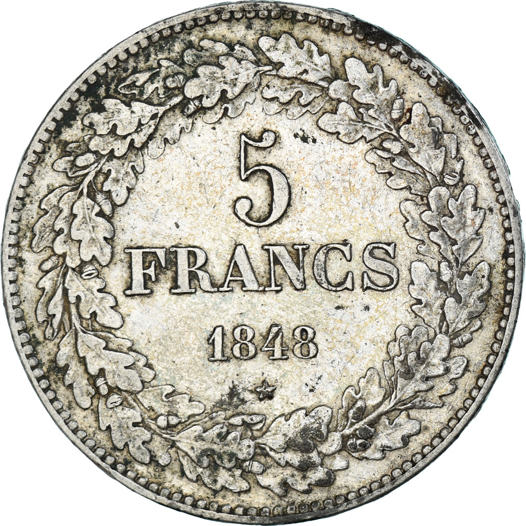 Coin, Belgium, Leopold I, 5 Francs, 5 Frank, 1848, EF(40-45), Silver, KM:3.2