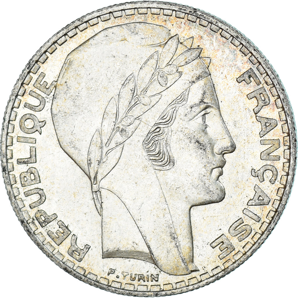 Moneda, Francia, Turin, 20 Francs, 1937, Paris, EBC+, Plata, KM:879, Gadoury:852
