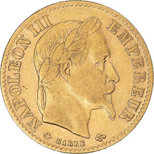 Moneta, Francja, Napoleon III, 10 Francs, 1866, Paris, EF(40-45), Złoto
