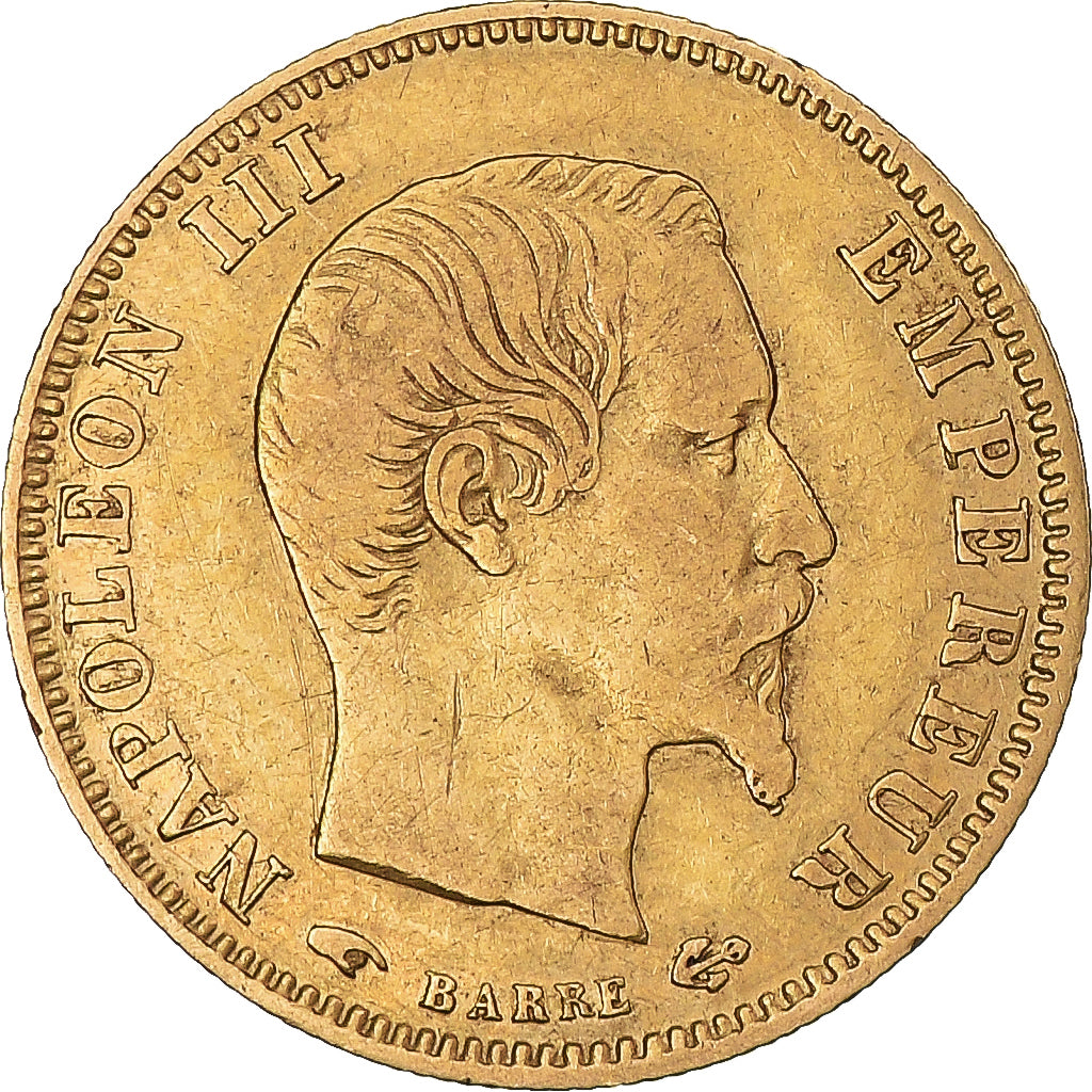 Coin, France, Napoleon III, 5 Francs, 1856, Paris, EF(40-45), Gold, KM:787.1