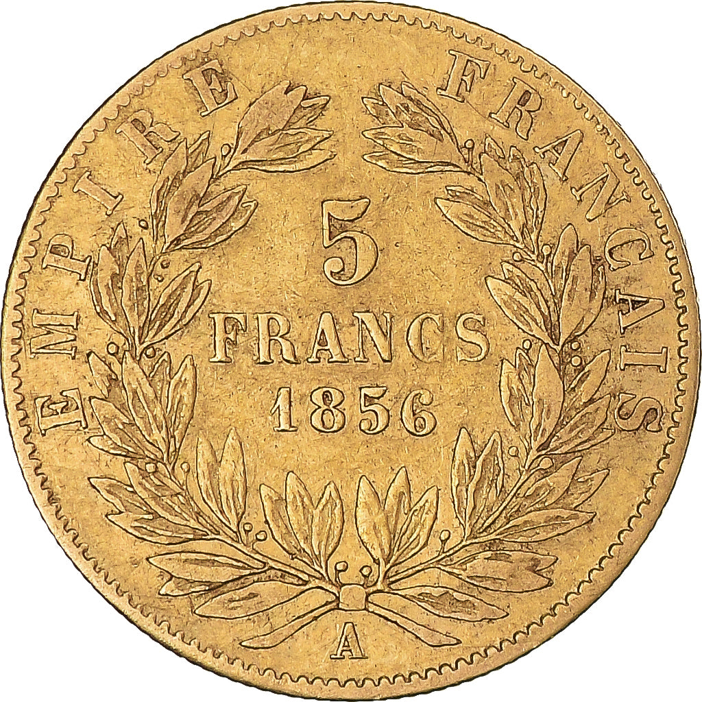Coin, France, Napoleon III, 5 Francs, 1856, Paris, EF(40-45), Gold, KM:787.1