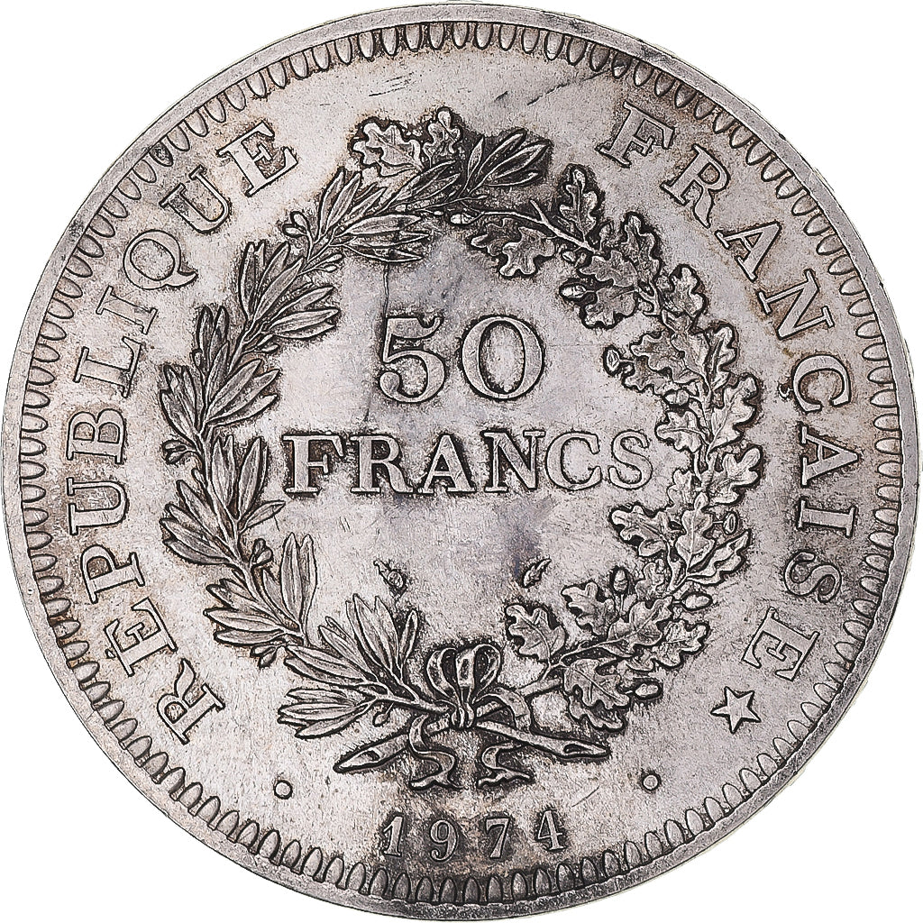 Monnaie, France, Hercule, 50 Francs, 1974, Avers 20 francs, SUP, Argent