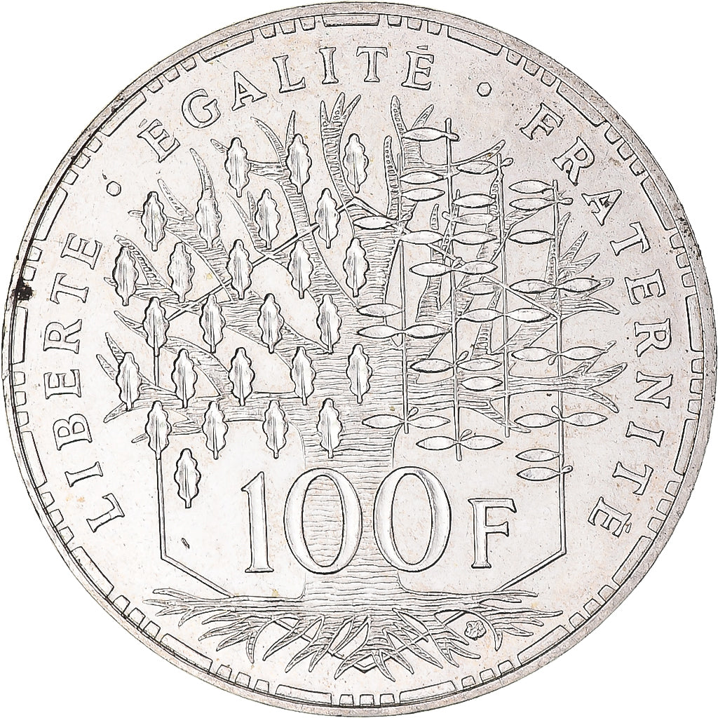 Coin, France, Panthéon, 100 Francs, 1988, Paris, AU(50-53), Silver, KM:951.1