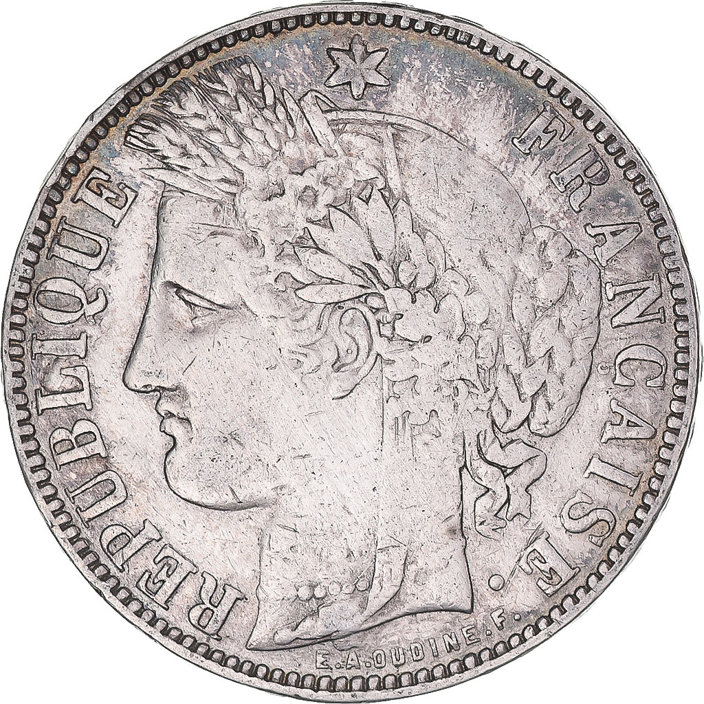 Munten, Frankrijk, Cérès, 5 Francs, 1870, Bordeaux, FR, Zilver, KM:818.2